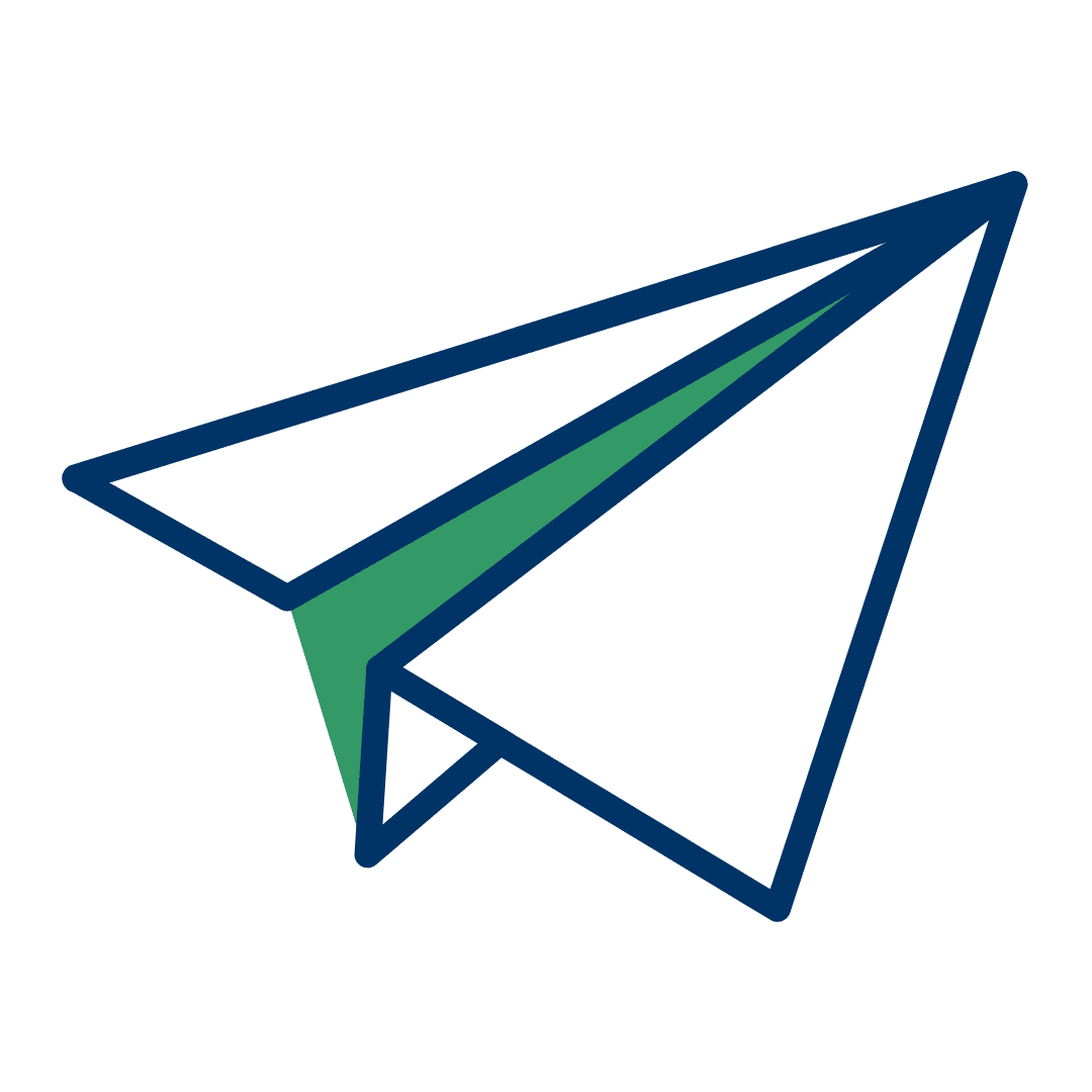 Send: an icon of a paper airplane in flight
